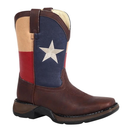 

Durango Kids Boys Texas Flag Wellington Square Toe Casual Boots Mid Calf