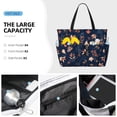 thumbnail image 3 of Daiia Autumn Leaves With Blue Beach Travel Bag - Water-Resistant Beach Bag, Lightweight Tote with 7 Pockets for Women and Men - Gym,Pool,Camping,Reusable Grocery Bag, 3 of 7