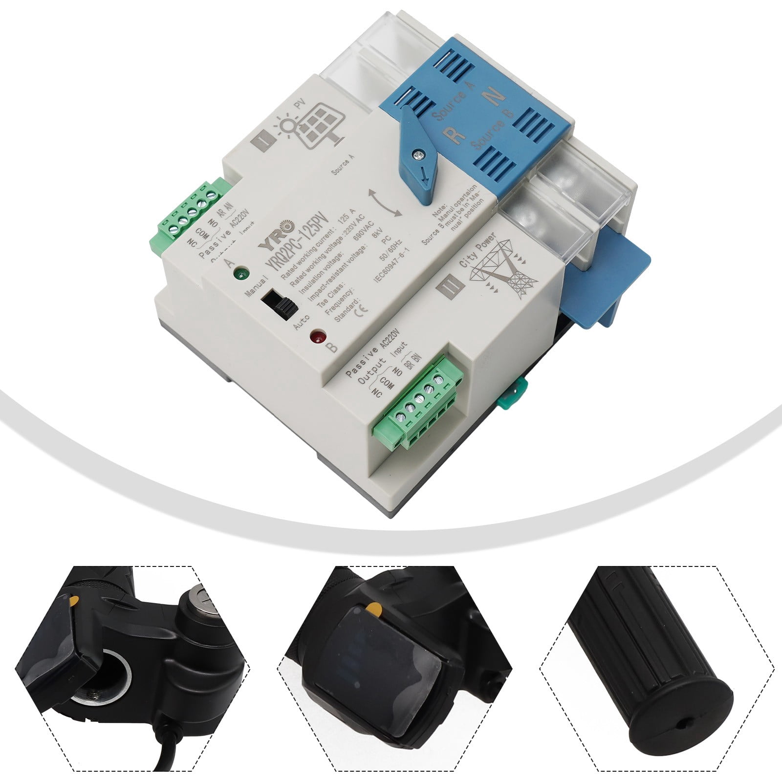 2P125A Solar/Pv Dual Power Automatic Transfer Switch Generator Changeover Switch