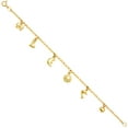 thumbnail image 2 of Wellingsale 14k Yellow Gold Polished Hanging Charm Bracelet - 7", 2 of 5