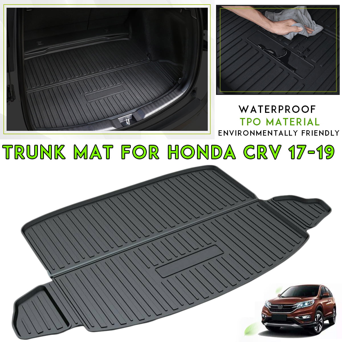 1pcs Black Color Car Boot Pad Carpet Trunk Cargo Liner Floor Mat Molded Cargo Tray Custom Fit For Honda CRV CR-V 2012 2013 2014 2015 2016