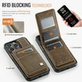 thumbnail image 6 of Allytechgroup Credit Card Slot PU Leather Soft Shell Back Cover Cell Phone Case with Protective Case Cover for Apple iPhone 17 Pro, Brown, 6 of 10