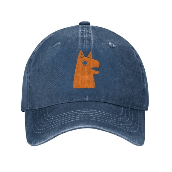 ZICANCN Cartoon Animal Cute Adjustable Baseball Cap Women , Hats for Men Adult Washed Cotton Denim Baseball Caps Fashion Navy Blue