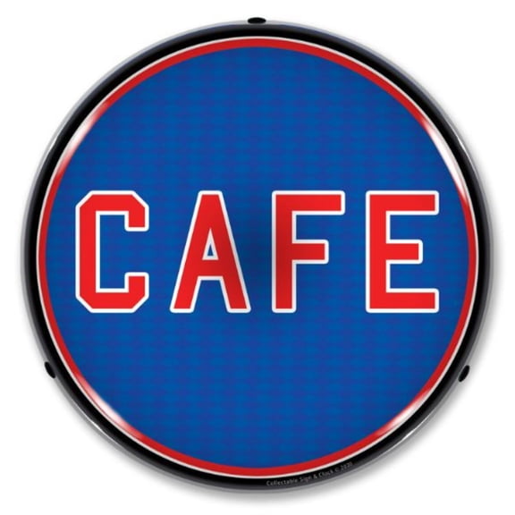 Collectable Sign and Clock Cafe LED Lighted Premium Sign
