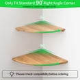 thumbnail image 3 of Corner Shelves, Floating Corner Shelves, Set of Two 7 Inch Solid Oak Wall Shelves, Round End Wall Mounted, Shelves with Wire Holes for Small Plants in Bedroom, Kitchen, Living Room and More., 3 of 7