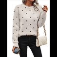 thumbnail image 2 of Suéteres de Lunares para Mujer, Jersey de Punto de Larga y Cuello Redondo. XL, 2 of 9
