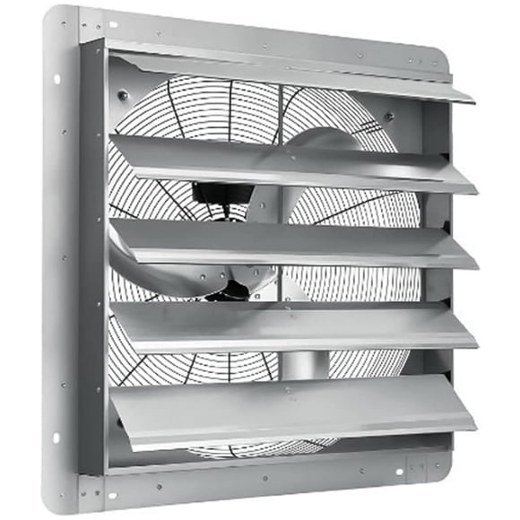 Qinaqin 20 Montado en Pared Aluminum Shutter E x haust Fan con Automatic Shutters 2660 CFM 1500 RPM cm de Alturaigh Speed Low Noise Ventilation 165m Power Cord Kit Profundidadual haust