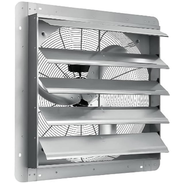Qinaqin 20 Montado en Pared Aluminum Shutter E x haust Fan con Automatic Shutters 2660 CFM 1500 RPM cm de Alturaigh Speed Low Noise Ventilation 165m Power Cord Kit Profundidadual haust