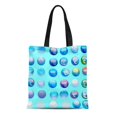 thumbnail image 1 of JSDART Sac Fourre-Tout en Toile Motif Marbre Bleu Bulles Sac Réutilisable Épaule Courses, 1 of 1