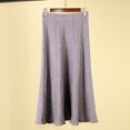 thumbnail image 4 of Women's Vintage Elastic Waist A-Line Knitted Long Skirt Flared Swing Maxi Skirt for Women Skirts for Women, 4 of 4