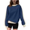 thumbnail image 4 of Admvng Sweatshirt for Women Stripe Casual Printed Round Neck Long Sleeved Top Loose Sweatshirts，Size S-2XL, 4 of 4