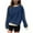 Navy, variant on Cmfcve Women's Fall Sweatshirt Loose Hoodless Casual Pullover Shirt Crew Neck Long Sleeve Patchwork Blouse