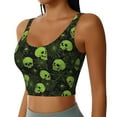 thumbnail image 2 of Pofeuu Skulls And Cobwebs Print Sports Bra for Women Sexy Vest Yoga Running Gym Fitness Crop Bras Tops-Large, 2 of 8