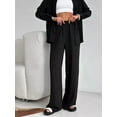 thumbnail image 5 of 2 Piece Outfits for Women Casual Lounge Sets Long Sleeve Button Down Shirts and Wide Leg Pants Sets Tracksuit, 5 of 8