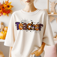 thumbnail image 2 of Spooky Teacher Halloween T-Shirt, Coquette Bow & Pencil Apparel, Cute & Fun Halloween Costume for Teachers Gift Shirt, 2 of 3