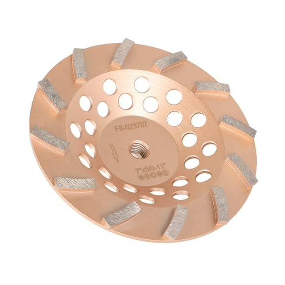 ALL-CARB 7 Inch Diamond Cup Grinding Wheel, 12 Turbo Segments with 5/8-11 Inch Arbor Fit for Grinder Polishing and Cleaning Marble Masonry Concrete