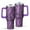 Purple, variant on Leopard Print 40oz Tumbler– Stainless Steel Insulated Tumbler with Handle and Straw, Large Capacity Travel Cup for Hot & Cold Drinks