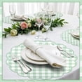 thumbnail image 5 of 60 Pcs Sage Green Gingham Paper Placemats,13.5 Inch Scalloped Checkered Place Mats Disposable Table Placemats Decorative Paper for Table Setting BBQ Baby Shower Wedding Bridal Banquet Tea Party, 5 of 5