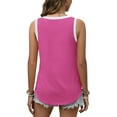 thumbnail image 5 of MOSHU Color Block Tank Tops for Women Flowy Round Neck Women Shirts Loose Fit Sleeveless Summer Tops, 5 of 10