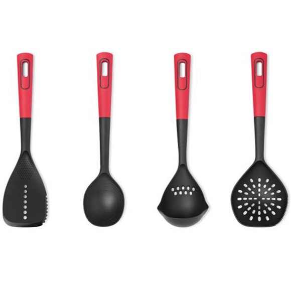 Starfrit - 4 Piece Kitchen Utensil Set, Heat Resistant, Red