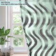 thumbnail image 4 of Wavy Black and Green Pattern Breathable Sheer Curtains 63x52in Soft Light Filtering, UV Protection and Thermal Insulation, 4 of 7