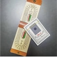 thumbnail image 2 of Foldable Cribbage Board Set - Faux Leather Case, Portable - Includes Cards/Pegs, Beginner Friendly - for Travel, Camping, Gift, 2 of 8