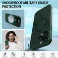 thumbnail image 4 of Magnetic Case for iPhone 12 Pro Max Phone Case for Women, [Adaptation with Magsafe] Matte Luxury Soft Metallic Luster Design for iPhone 12 Pro Max 6.7'' with Camera Protector-Green, 4 of 7