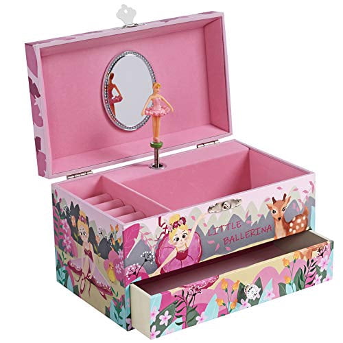 Songmics SONGMICS Ballerina Musical Jewelry Box for Kids