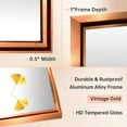 thumbnail image 5 of FUNTOUCH 20"x 28" Bathroom Mirror, Wall Mirror with Rectangular Metal Frame, Vanity Wall Mirror Decorative Vintage, Gold, 5 of 10