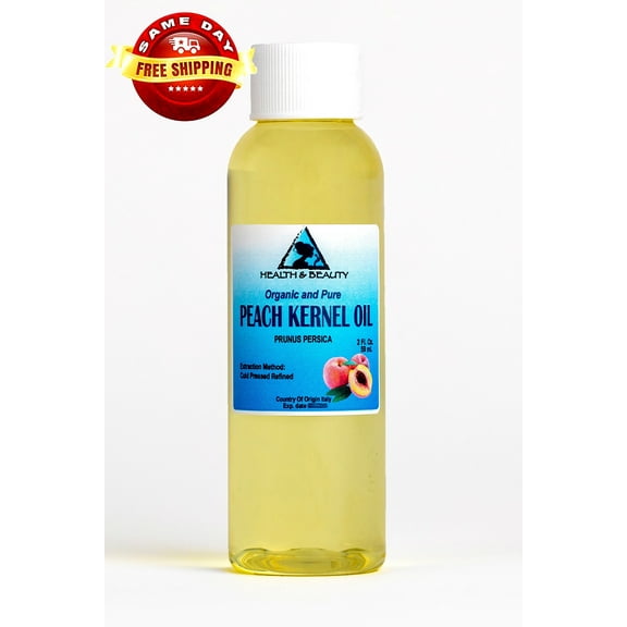 PEACH KERNEL OIL ORGANIC REFINED COLD PRESSED PREMIUM FRESH 100% PURE 2 OZ