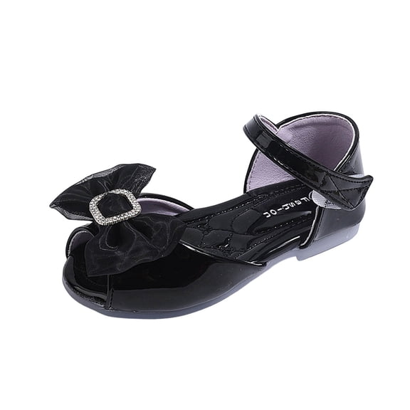 BOBOGOJP Girls Bow High Heels Princess Shoes Party Wedding Suede Dress Shoes Black for Size 11