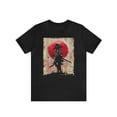 thumbnail image 2 of Anime Samurai Pattern Men's Casual Cotton Comfy Short Sleeve Crew Neck T-shirt, Summer Outdoor, 2 of 5