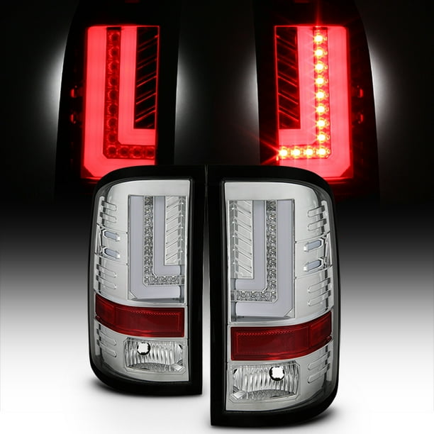 Fits 20162017 GMC Sierra 1500 SLT Denali LED Tube Chrome Tail Lights