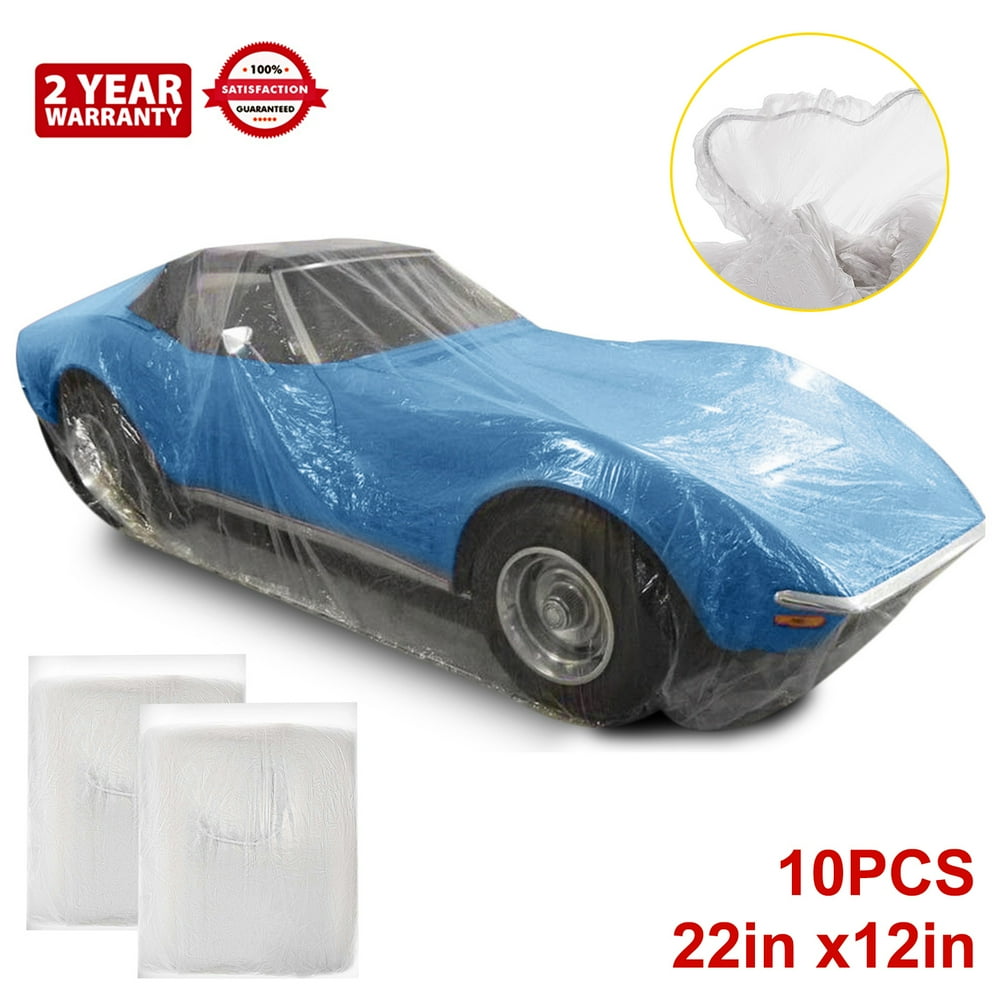 VEVOR Clear Plastic Car Cover 10pcs Disposable Car Covers, 22' x 12