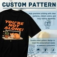 thumbnail image 6 of Vintage T Shirt, You're Not Alone, Orange Cat Print 2,Cotton T-Shirt for Men, 23328597,Black, M, 6 of 9