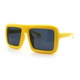 thumbnail image 6 of Geeky Bubble Frame Nerdy Thick Flat Top Oversized Rectangle Plastic Sunglasses Yellow - Black, 6 of 8