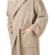 Men's Turkish Cotton Hooded Bathrobe Stone XXL