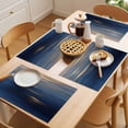 thumbnail image 5 of Navy Blue Placemats Set of 8 Luxury Golden Modern Abstract Art Place Mats Indoor Wipeable Table Mats Washable Cloth Dining Table Placemats for Kitchen Holiday Party Home Decor 13x19 Inch, 5 of 9