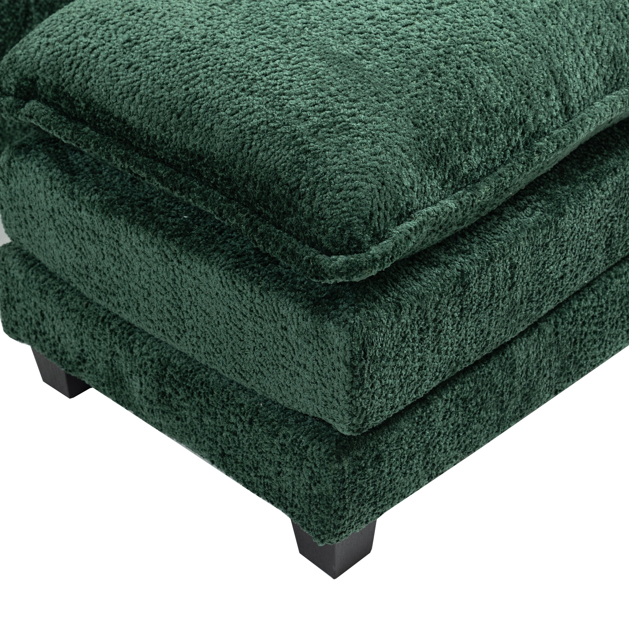 Leumius 55.32*39.76" Oversized Sofa Indoor,Portable ottoman,Boucle Single Sofa Bed with Wider seat,Double deep cushion,Strong wrapping of thick armrests for Living Room,Bedroom,Dark Green.