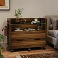 thumbnail image 6 of Bestier Rolling File Cabinet Large Filing Cabinet with Letter Organizer Hooks Open Storage, Walnut, 6 of 8
