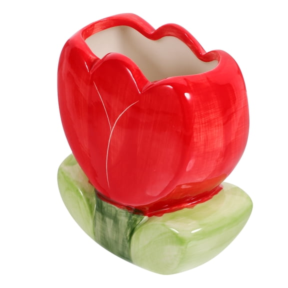 HEATSHAKING Aesthetic Pen Holder Ceramic Red 1Pack