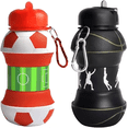 thumbnail image 1 of Botella Agua Plegable Deportiva Forma de Balón Fútbol Basquetbol Beisbol Tenis, Termo Portable. Botella Plegable para Viaje Deportes Xtellar negro, 1 of 1