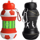 thumbnail image 1 of Botella Agua Plegable Deportiva Forma de Balón Fútbol Basquetbol Beisbol Tenis, Termo Portable. Botella Plegable para Viaje Deportes Xtellar negro, 1 of 1