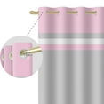 thumbnail image 4 of Nanqianyi Pink Grey Stripe Blackout Curtains for Bedroom, 42" x 96" Length Grommet Top Thermal Insulation Drapes, 2 Panels, 4 of 9