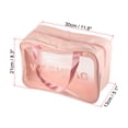 thumbnail image 2 of Uxcell 8.3"x11.8"x5.1" Clear Toiletry Bag Makeup Bags with Zipper Handle Pink, 2 of 5