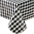 thumbnail image 5 of Black Café Bistro Tavern Check 70 inch Round Vinyl Dining Tablecloth with Flannel Backing, 5 of 7
