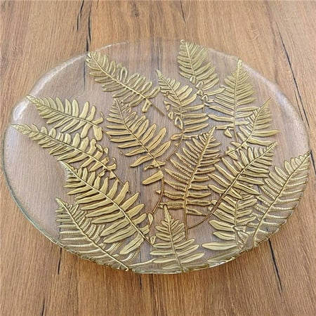 

Red Pomegranate Collection 4553-1 13 in. Fern Charger Plates Gold - Set of 4