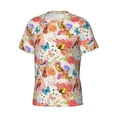 thumbnail image 5 of Vsdgher Flowers And Birds Watercolor Print Men's Dry Fit Mesh Athletic Shirts Moisture Wicking Tennis T-Shirt Tops, 5 of 9