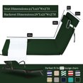 thumbnail image 5 of Outdoor Chaise Lounge Cushion, High-Density Foam Fill Patio Furniture Bench Cushions with Ties, Thicken Waterproof Replacement Back Chaise Cushions for Pool, Sand Beach (Dark Green), 5 of 6