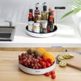 thumbnail image 5 of Large Grey 30cm Diameter Rotating Organizer: Multi-Purpose Plastic Storage Rack for Kitchen Countertops, Bathrooms & Tables – Ideal for Sauce Bottles, Condiments & Small Items – Space-Saving, Durable, 5 of 5